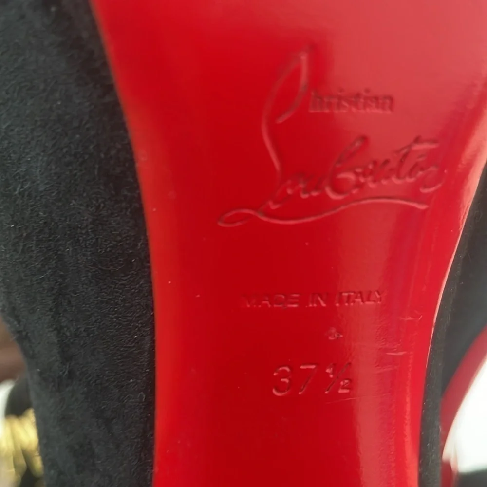Christian Louboutin Black Suede leather Lady Trop tall boots 37.5
